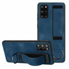 For Samsung Galaxy S20+ Wristband Holder Leather Back Phone Case(Royal Blue) - 1