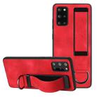 For Samsung Galaxy S20 FE Wristband Holder Leather Back Phone Case(Red) - 1