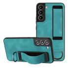 For Samsung Galaxy S21 5G Wristband Holder Leather Back Phone Case(Green) - 1