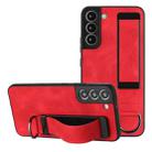 For Samsung Galaxy S22 5G Wristband Holder Leather Back Phone Case(Red) - 1