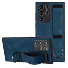 For Samsung Galaxy S22 Ultra 5G Wristband Holder Leather Back Phone Case(Royal Blue) - 1