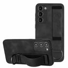 For Samsung Galaxy S23 5G Wristband Holder Leather Back Phone Case(Black) - 1