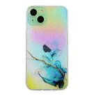 For iPhone 15 Laser Marble Pattern Clear TPU Shockproof Phone Case(Blue) - 1