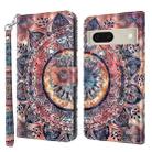 For Google Pixel 8 3D Painted Pattern Leather Phone Case(Colorful Mandala) - 1