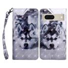 For Google Pixel 8 3D Painted Pattern Leather Phone Case(Husky) - 1