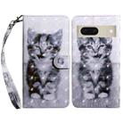 For Google Pixel 8 3D Painted Pattern Leather Phone Case(Smile Cat) - 1