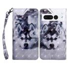 For Google Pixel 8 Pro 3D Painted Pattern Leather Phone Case(Husky) - 1