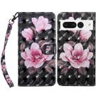 For Google Pixel 8 Pro 3D Painted Pattern Leather Phone Case(Pink Flower) - 1