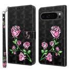 For Google Pixel 9 3D Painted Pattern Leather Phone Case(Rose) - 1