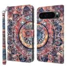 For Google Pixel 9 3D Painted Pattern Leather Phone Case(Colorful Mandala) - 1