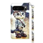 For Google Pixel 9 Pro XL 3D Painted Pattern Leather Phone Case(Naughty Cat) - 3