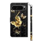 For Google Pixel 9 Pro XL 3D Painted Pattern Leather Phone Case(Golden Butterfly) - 3