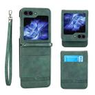 For Samsung Galaxy Z Flip5 Dierfeng Dream Line TPU + PU Leather Phone Case(Green) - 1