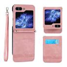 For Samsung Galaxy Z Flip5 Dierfeng Dream Line TPU + PU Leather Phone Case(Pink) - 1