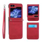 For Samsung Galaxy Z Flip5 Dierfeng Dream Line TPU + PU Leather Phone Case(Red) - 1