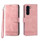 For Samsung Galaxy Z Fold5 Dierfeng Dream Line TPU + PU Leather Phone Case(Pink) - 1