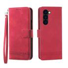 For Samsung Galaxy Z Fold5 Dierfeng Dream Line TPU + PU Leather Phone Case(Red) - 1