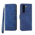 For Samsung Galaxy Z Fold5 Dierfeng Dream Line TPU + PU Leather Phone Case(Blue) - 1