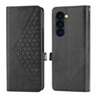 For Samsung Galaxy Z Fold6 Cubic Grid Calf Texture Magnetic Leather Phone Case(Black) - 2