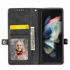 For Samsung Galaxy Z Fold6 Cubic Grid Calf Texture Magnetic Leather Phone Case(Black) - 3