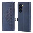 For Samsung Galaxy Z Fold6 Cubic Grid Calf Texture Magnetic Leather Phone Case(Blue) - 2