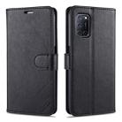 For OPPO A52 / A92 / A72 AZNS Sheepskin Texture Horizontal Flip Leather Case with Holder & Card Slots & Wallet(Black) - 1