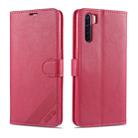 For OPPO A91 AZNS Sheepskin Texture Horizontal Flip Leather Case with Holder & Card Slots & Wallet(Red) - 1