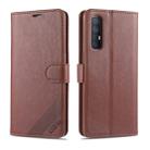 For OPPO Reno3 Pro AZNS Sheepskin Texture Horizontal Flip Leather Case with Holder & Card Slots & Wallet(Brown) - 1