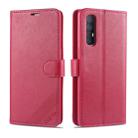 For OPPO Reno3 Pro AZNS Sheepskin Texture Horizontal Flip Leather Case with Holder & Card Slots & Wallet(Red) - 1