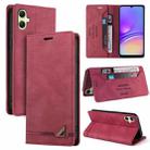 For Samsung Galaxy A05 Skin Feel Anti-theft Brush Horizontal Flip Leather Case with Holder(Wine Red) - 1
