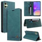 For Samsung Galaxy A05 Skin Feel Anti-theft Brush Horizontal Flip Leather Case with Holder(Blue) - 1
