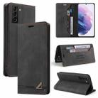 For Samsung Galaxy S22+ 5G Skin Feel Anti-theft Brush Horizontal Flip Leather Case with Holder(Black) - 1