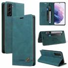 For Samsung Galaxy S22+ 5G Skin Feel Anti-theft Brush Horizontal Flip Leather Case with Holder(Blue) - 1