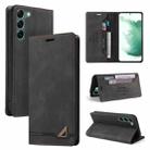 For Samsung Galaxy S23+ 5G Skin Feel Anti-theft Brush Horizontal Flip Leather Case with Holder(Black) - 1