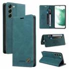 For Samsung Galaxy S23+ 5G Skin Feel Anti-theft Brush Horizontal Flip Leather Case with Holder(Blue) - 1