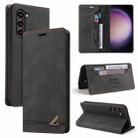 For Samsung Galaxy S24+ 5G Skin Feel Anti-theft Brush Horizontal Flip Leather Case with Holder(Black) - 1