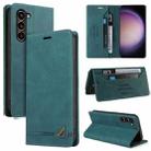 For Samsung Galaxy S24+ 5G Skin Feel Anti-theft Brush Horizontal Flip Leather Case with Holder(Blue) - 1