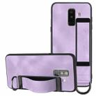 For Samsung Galaxy A6+ Wristband Holder Leather Back Phone Case(Purple) - 1