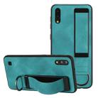 For Samsung Galaxy A10 / M10 Wristband Holder Leather Back Phone Case(Green) - 1
