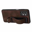 For Samsung Galaxy A13 4G Wristband Holder Leather Back Phone Case(Coffee) - 3