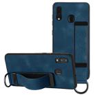 For Samsung Galaxy A30 Wristband Holder Leather Back Phone Case(Royal Blue) - 1
