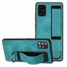 For Samsung Galaxy A31 Wristband Holder Leather Back Phone Case(Green) - 1