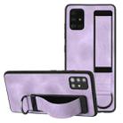 For Samsung Galaxy A31 Wristband Holder Leather Back Phone Case(Purple) - 1