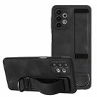 For Samsung Galaxy A33 5G Wristband Holder Leather Back Phone Case(Black) - 1