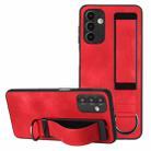 For Samsung Galaxy A34 Wristband Holder Leather Back Phone Case(Red) - 1