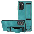 For Samsung Galaxy A34 Wristband Holder Leather Back Phone Case(Green) - 1