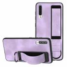For Samsung Galaxy A50 Wristband Holder Leather Back Phone Case(Purple) - 1