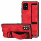 For Samsung Galaxy A71 Wristband Holder Leather Back Phone Case(Red) - 1