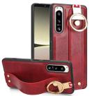 For Sony Xperia 5 III Wristband Leather Back Phone Case(Red) - 1