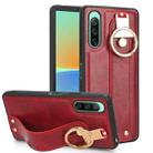 For Sony Xperia 10 IV Wristband Leather Back Phone Case(Red) - 1